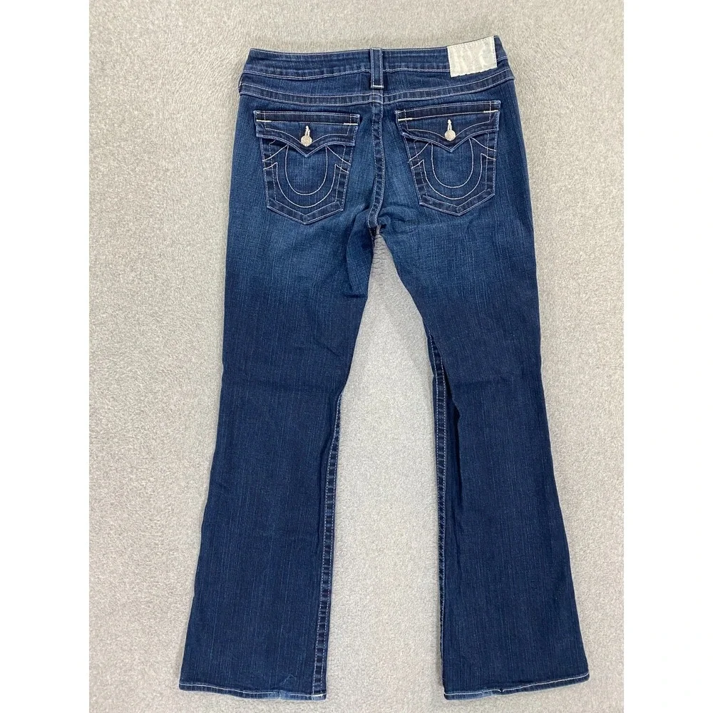True Religion Becky Bootcut Jeans Womens 32x32 Low Rise Dark Wash Y2K USA Made